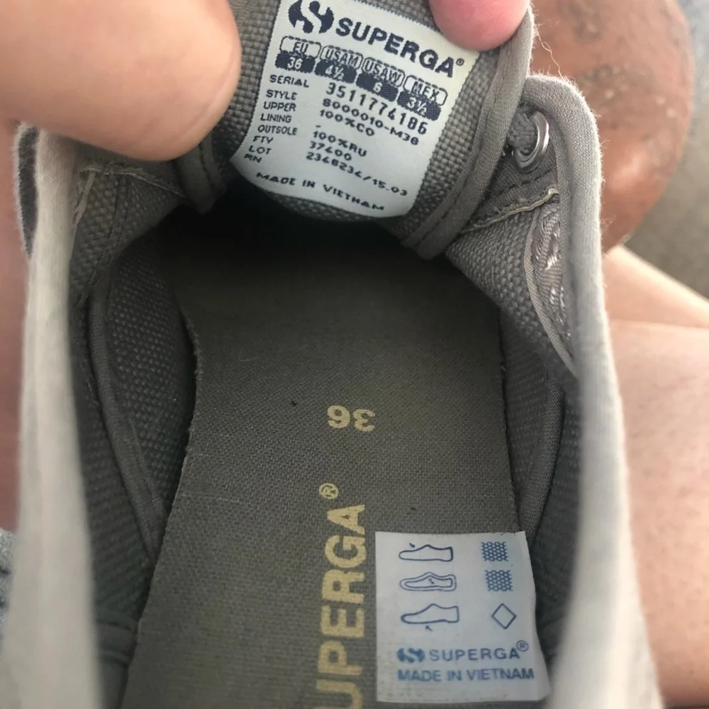 Superga Unisex Gray Cotu Classic S000010-M38 Sneakers Women's 6 Men's 4.5 - Picture 5 of 15